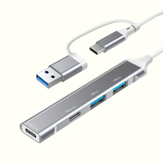 듀얼포트 USB C타입 허브 노트북 태블릿 아이패드 (C+A포트), 1개