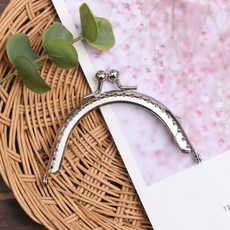 패션메이드 프랑스자수 동전지갑프레임 무공프레임 바네 DIY 가방만들기, F269/실버지갑민자프레임-8.5cm, 1개