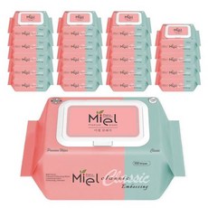 미엘 클래식 엠보싱 아기물티슈 캡형 100매 20팩, 단일옵션