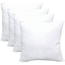 Obruosci 럭셔리 던지기 베개 인서트 4개 세트 18 x 18 인치 소프트 화이트 Obruosci Luxury Set of 4 Throw Pillow Inserts 18, 1개 - 라라스베개