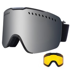 팬톤 FANTON 렌즈교체형 안경병용 안티포그 스키고글 ZMAG95SM, 블랙