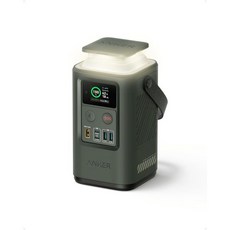 Anker Power Bank Station 60000mAh 스마트 디지털 디스플레이 포함 휴대용 실외 발전기 87W 접이식 자동 조명 및 SOS 모드 여행용 홈 백업Power, Green