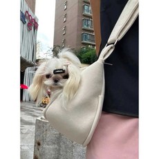 (샵타스틱) 애완 동물 나들이 크로스 가방 강아지 고양이 산책가방, 1개, 회청색 L 강아지/고양이