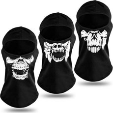 3 개 두개골 Balaclava 두건 화이트 해골 원활한 오토바이 헤드 랩 모자 목