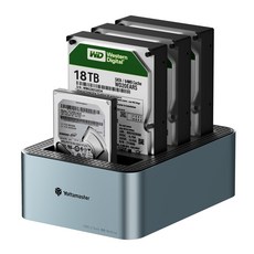 Yottamaster 4 Bay HDD 도킹 스테이션(오프라인 클론 SATA에서 USB 3.0 SSD/HDD 하드 드라이브 인클로저), 4Bay HDD Docking Station, 1개