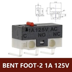 미니 리미트 터미널 SPDT 롤러 아크 레버 스냅 액션 푸시 마우스 C NO NC PCB 3 핀 1A 125V 20, BENT FOOT-2 1A 125V, 500PCS, 500개