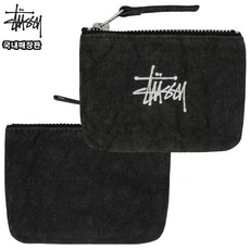 [국내본사정품] Stussy Canvas Coin Pouch Washed Black