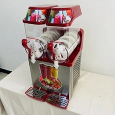 슬러시기계 가정용 미니기계 슬러시메이커 빙수기 더블 탱크 슬러시 기계 24L 아이스크림 메이커 800W 눈 녹는 상업용 스무디 granita 얼음 슬러셔, 01 라이트 그레이