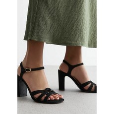 New Look 뉴룩 여자 하이힐 통굽 샌들 와이드 핏 트위스트 - Black 블랙 T1423598