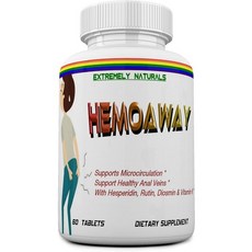 HEMOAWAY Natural Hemorrhoid Vitamins. Piles & Anal Fissure Relief. 60 Tablets, 1개