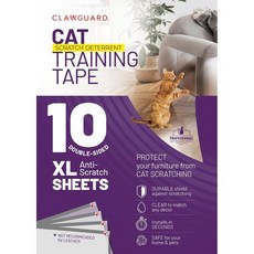 CLAWGUARD 고양이 발바닥 보호제 클로가드 기피제 테이프 10 XL 시트 스크래치 가구 보호기 억제 방지 소파 커튼 스크린 등 Q1706149, Pre-Cut Strips, 1개