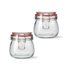 mir 扣式密封玻璃罐, 450ml, 2入