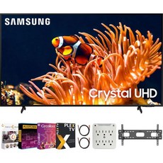 삼성 65인치 DU8000 크리스탈 UHD LED 4K 스마트 TV 번들프리미어 무비 스트리밍 패키지 포함 셋업 번들월마운트+서지 어댑터 + HDMI 케이블 등 2024년형, 2024, 43 Inch