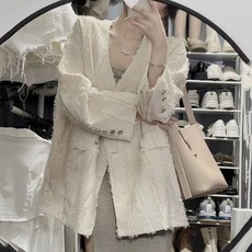 Angel 여성 정장 자켓 깃털 수술 코트 가을 고급스러운 정장 상의