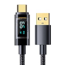마고루체 투명디자인 LED 디스플레이 고속충전케이블, USB to C-66W, 1개, 2M