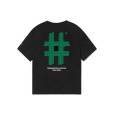 빈트릴 골프 BEENTRILL GOLF 그린 테이핑 해시태그 오버핏 반팔 티셔츠블랙 BA242TS002BK 152347