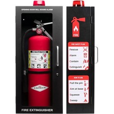 OVERDOSE KITS 마운트 소화기 거치대 브래킷 캐비닛 | 벽면 및 표면 2.5파운드 5파운드 또는 10파운드 보관 가능 알람 잠금 옵션 화재 안전 지침 포함(단일 빨간색, 블랙, 1개