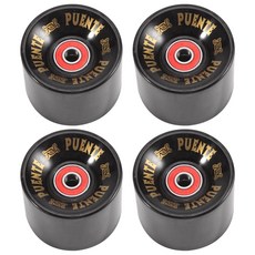 Puente 4pcs/세트 순양함 스케이트 보드 바퀴 PU 휠 벤드 보드 크루저 휠 Abec-9 베어링, 검은 색과 빨간색, 1개