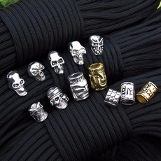 파라코드줄 낙하산줄 10 개/몫 Paracord 구슬 Paracord 팔찌 액세서리에 대 한 금속 매력 두개골 생존 칼 lanyards에 대 한 DIY 펜 던 트 버클|Para, 단일, 1개, 단일