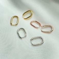 실버사각링귀걸이