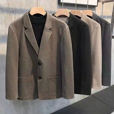 ROYALBELLE 남성 클래식 슬림핏 비즈니스 격식 데일리 모직 집업 정장 자켓 K0112017