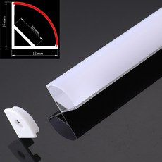LED 스트립용 알루미늄 채널 U 스타일 V 모양 프로파일 디퓨저 밀키 PC 커버 바 스트립 라이트 홀더 포함 50cm, White U Milky Cover_2PCS, 1개