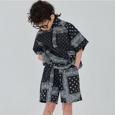 주니어페이즐리상하복 키즈아노락셋업 남아반집업상하세트 초등학생옷