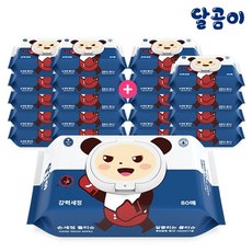 달곰이 항균 99.9% 손세정 물티슈 플레인 캡형 20팩, 손세정 캡형 20팩