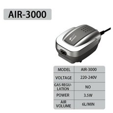 Resun 수족관 공기 펌프 어항 액세서리 산소 공급 장식 2W 4W 8W AIR1000, [03] Air-3000 3.5w, [01] EU adapter 220v50HZ, 1개