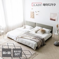 레이디가구 코쿤 저상형패밀리침대 SS SS_필로우탑60T, 웜그레이