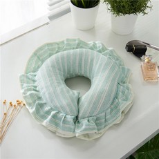 경락마자시 얼굴 베개 한의원 에스테틱 물리치료실 피부관리샵 네일샵 미용 엎침 스트라이프 순면 미용실 패드 마사지 추나반 U자 베개, 01 스트라이프 베개-자주색