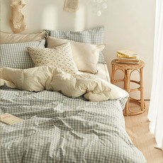 멜란블루체크이불