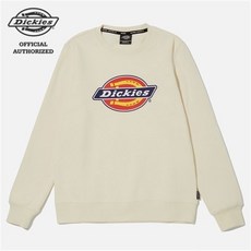 디키즈 455 컬러로고 기모 맨투맨 아이보리 DSQ3UTMT455