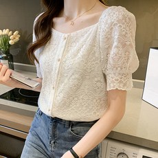 레이스펀칭블라우스