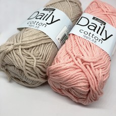 [팩-5볼] 데일리 코튼 45g / 뜨개질 소품 아이용 면실 cotton yarn, 124 피치 핑크, 1개