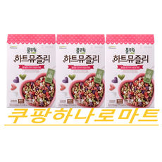 풀무원 하트뮤즐리 통곡물 앤 3가지 과일과 야채 시리얼, 3개, 320g