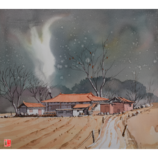 시골풍경창문액자그림시티지