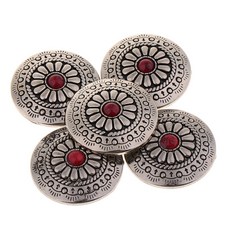 GHSHOP 가방 지갑 액세서리 30mm 용 스크류 백이있는 5 조각 라운드 꽃 리벳 버튼, 합금, B, 1개