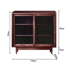 부엌 유리그릇장 미닫이 서랍장 모던 하부장, B. 블랙 월넛 1000 x 300 x 950 - 그릇장미닫이