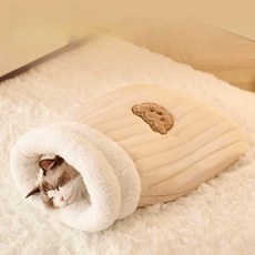 고양이슬리핑백 길냥이 침낭 둥지 겨울 숨숨집 침대 매트, 1개, 10.그레이줄무늬L 54x45cm9.6kg미만
