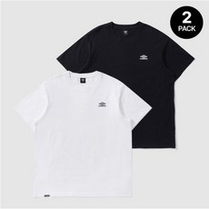 [국내매장판] 엄브로 공용 반팔티 반소매 [2pack] 반팔 티셔츠 화이트/블랙 화이트/블랙 UP111CRS25_WHBK