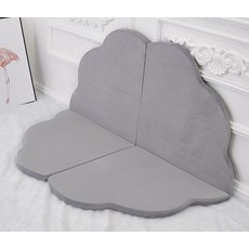 대형 다용도 침대 벽가드 범퍼쿠션 방석(핑크 그레이 다크그레이 블루), 탈부착 및 세척 가능한 꽃잎 매트개, 회색 대형 80 * 80cm * 4