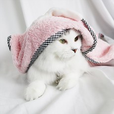 히피독 강아지 고양이 목욕가운 수건 타올 펫타올, 핑크, 1개