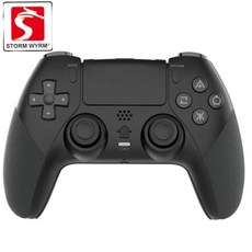 STORM WYRM PS4 용 무선 게임 패드 컨트롤러 전동 진동 바디 감지 6 축 연속 발사 기능 T29, black, 1개