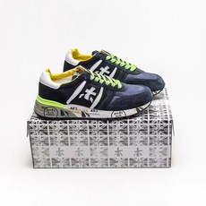  premiata 남성 헤드 소가죽 생활 캐주얼화 블루 옐로우 운동화 483 LANDER4948 