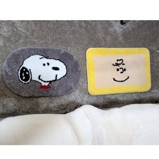 [차앤코코] 스누피+찰리 페이스 발매트, 사각형 찰리