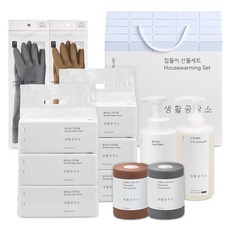 생활공작소 집들이 선물세트(키친타올+고무장갑+일회용 수세미 미니+주방세제+핸드워시), 1개