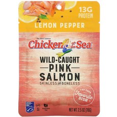 Chicken of the Sea 자연산 핑크 연어 레몬 페퍼 2.5 oz (70 g) 5팩, 5개, 70g