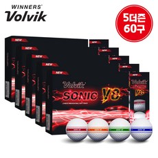 볼빅 골프공 소닉 V8 소프트 트랙 2피스, 멀티(레.오.그.블), 12개입, 5개
