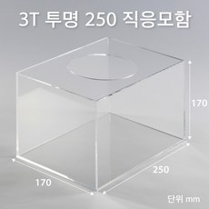 조이사인 직사각 응모함 250x170 / 두께 3mm 투표함 모금함 아크릴 상자 매장/진열용품, 직응모함 250*170/3T 투명 [JE25173T]